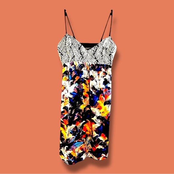 RACHEL ROY Keyhole back with Palm Trees and Sunsets Print Slip Cocktail Dress 6 - Picture 13 of 17